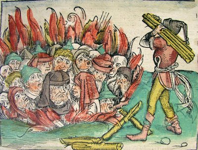 Yahudilerin Yakılması, Nuremberg Chronicle, 1493