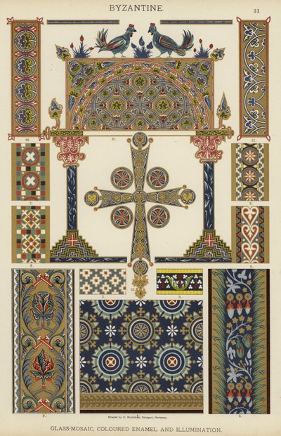 Bizans, Cam Mozaik, Renkli Emaye ve Aydınlatma (renkli taş) by German School