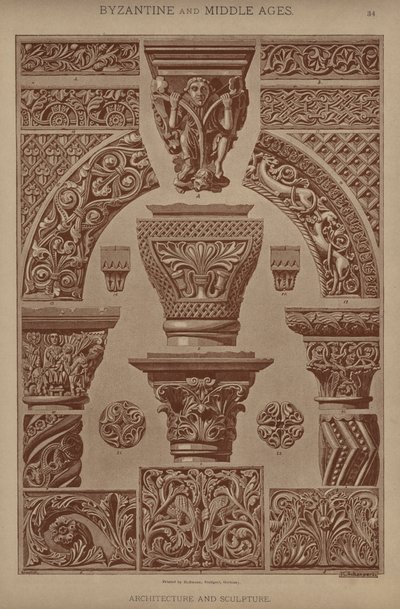 Bizans ve Orta Çağ, Mimarlık ve Heykel (renkli taş) by German School