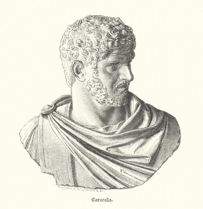 Caracalla, Roma imparatoru (gravür) by German School