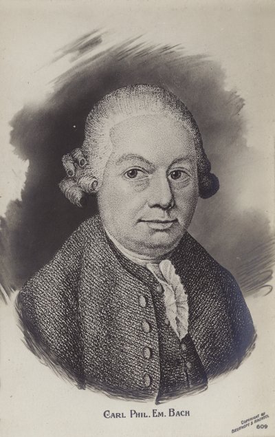 Carl Philipp Emanuel Bach, Alman Klasik dönem müzisyeni ve bestecisi (1714-1788) by German School
