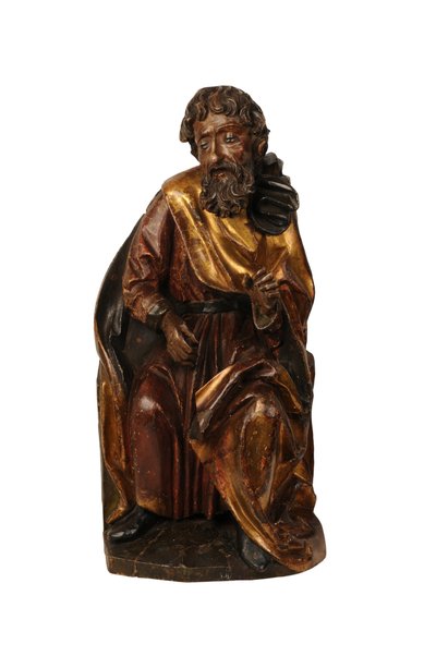 Bir peygamberin oymalı ıhlamur ağacı heykeli, Swabian c.1500 (kireç ağacı) by German School