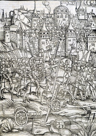 Caseau fort siege - gravür, Almanya by German School