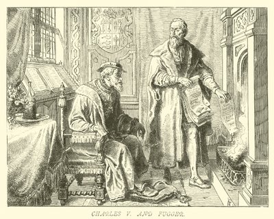 Charles V ve Fugger by German School