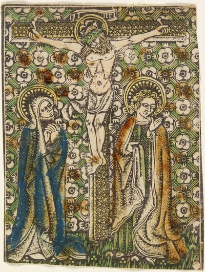 Meryem ve Aziz John ile Haç Üzerinde İsa, c.1460 (metal kesim) by German School