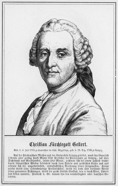 Christian Angstegott Gellert (gravür) by German School