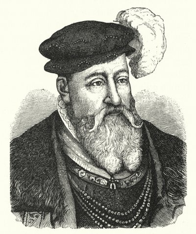 Danimarka Kralı III. Christian; ve Norveç (gravür) by German School