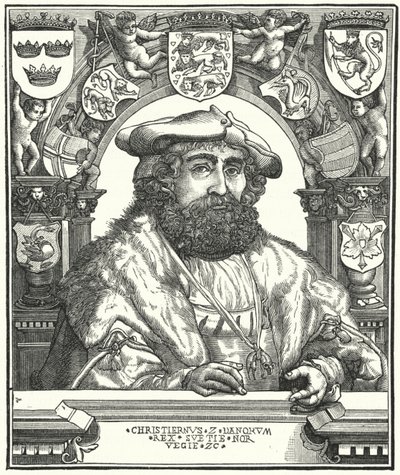 Christian II, Danimarka, Norveç ve İsveç Kralı (gravür) by German School