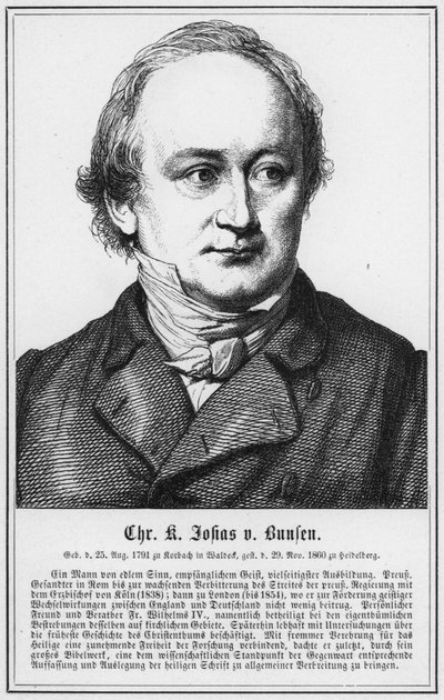 Christian Karl Josias von Bunsen (gravür) by German School