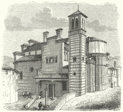 Santiago del Arrabal Kilisesi, Toledo, İspanya (gravür) by German School