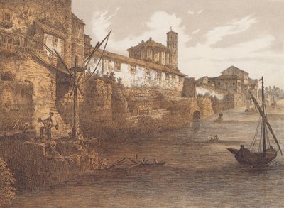 Cloaca Maxima, Roma (renkli taş baskı) by German School