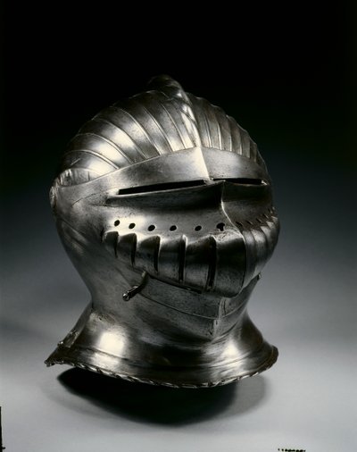 Maximilian tarzında yakın kask, c.1510-30 by German School