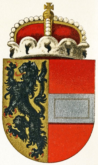 Salzburg arması, kalkanda duran bir prens şapkası, c.1898 by German School
