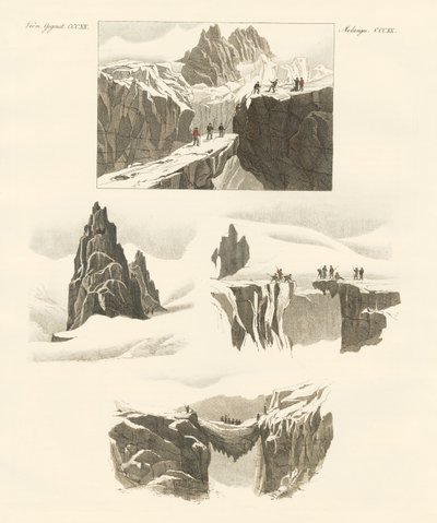 Mount Blanc'ın yükselişiyle ilgili (renkli gravür) by German School