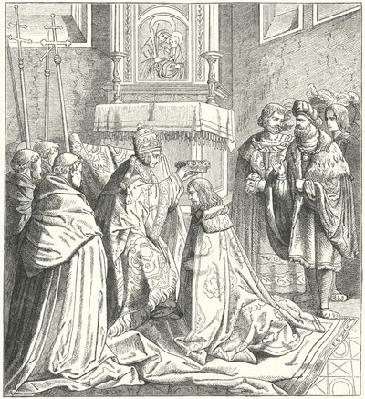 Kutsal Roma İmparatoru Frederick III'ün taç giyme töreni by German School