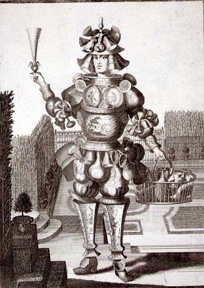 Züccaciye ve Çanak Eşya Satıcısı için Kostüm, pub. Gerard Valck (1651/2-1726) c.1690 (gravür) by German School