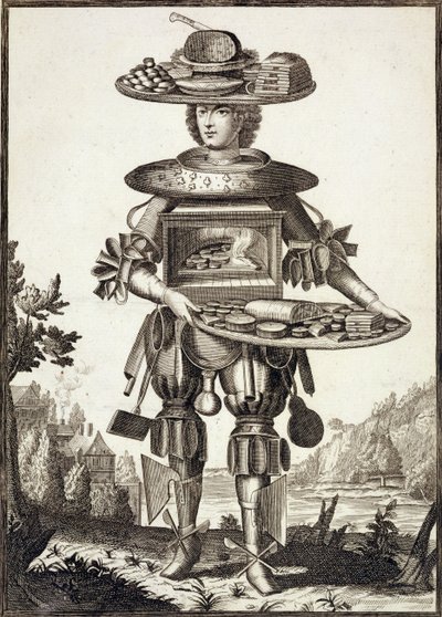 Pastacı Kostümü, bar. Gerard Valck (16512-1726) c.1690 tarafından by German School