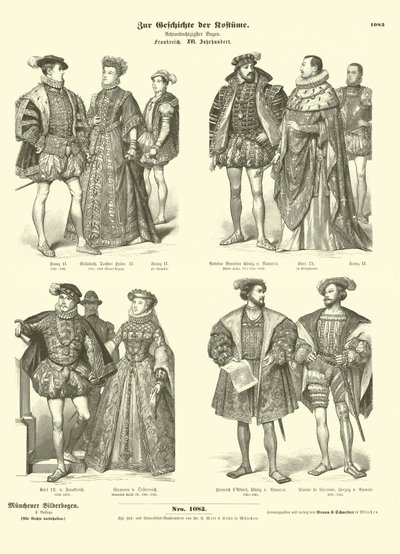 Fransız kraliyet ve soylularının kostümü, 16. yüzyıl by German School