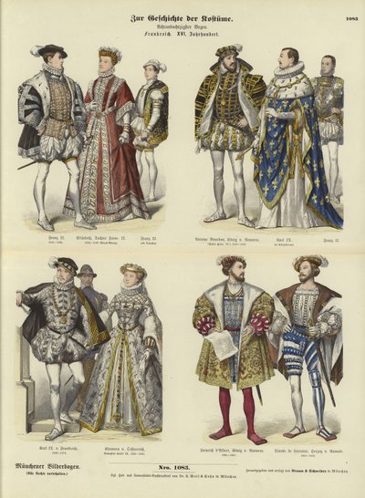 Fransız kraliyet ve soylularının kostümü, 16. yüzyıl by German School