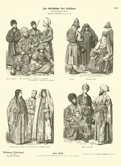 Orta Asya Kostümleri, 19. Yüzyıl Sonları by German School