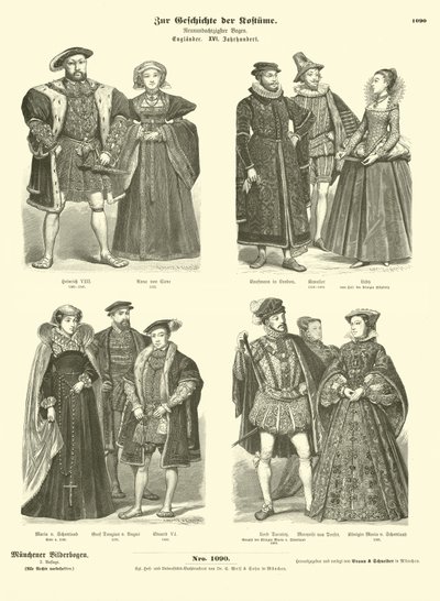 İngiliz ve İskoç kraliyet ve soylularının kostümleri, 16. yüzyıl by German School