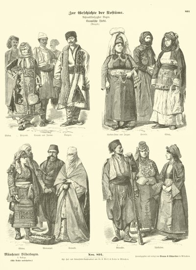 Osmanlı Türk Avrupası Kostümleri, 19. Yüzyıl Sonu by German School