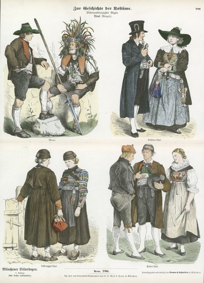 Tirol Kostümleri, 19. Yüzyıl by German School