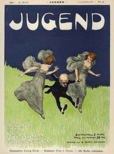 Jugend dergisi için kapak illüstrasyonu, 1896 by German School