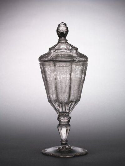 Kapalı Kupa, Silezya, c.1725 (cam) by German School