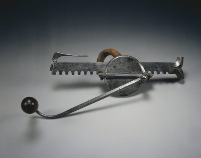 Cranequin, c.1528 (keten kordonlu ve ahşap saplı çelik) by German School