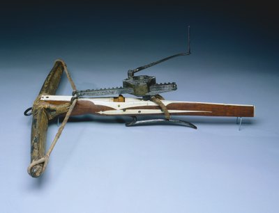 ಅಡ್ಡಬಿಲ್ಲು, c.1460-70 (ಮರ, ಮೂಳೆ, ಕೊಂಬು, ಕಬ್ಬಿಣ, ಉಕ್ಕು ಮತ್ತು ಚರ್ಮಕಾಗದ) ಟರ್ಕಿ by German School
