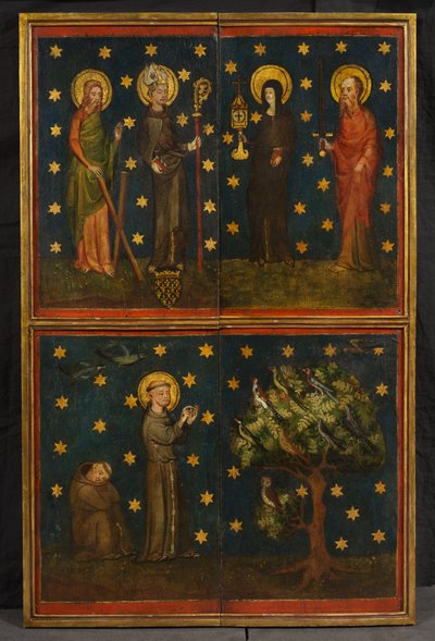 Çarmıha germe üçlüsü (eski adıyla Estouteville Üçlüsü), c.1374 (panelde yağlı boya) by German School