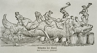 Balina Kesmek (tahta baskı) by German School