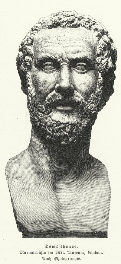 Demosthenes, Antik Yunan devlet adamı ve hatip (lito) by German School