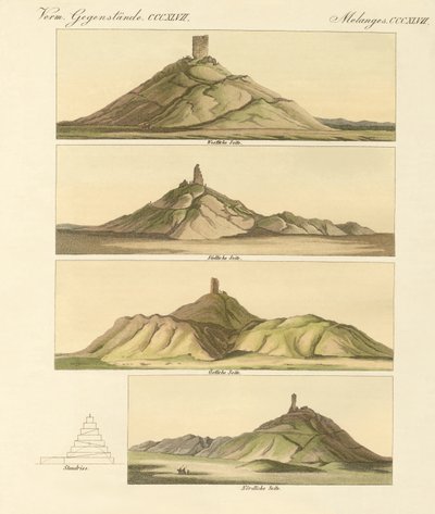 Birs Nimrod veya Babil kulesinin tanımı (renkli gravür) by German School