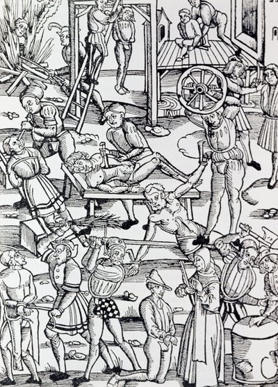 Almanya'da 1500'de çeşitli suçlar için kullanılan farklı ceza biçimleri, Gravür, Almanya by German School