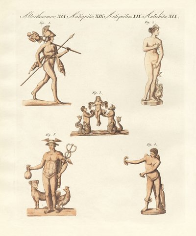 Yunanlıların ve Romalıların tanrıları (renkli gravür) by German School