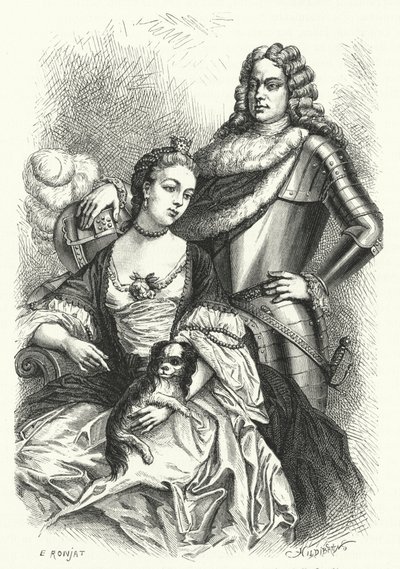 Marlborough Dükü ve Düşesi (gravür) by German School