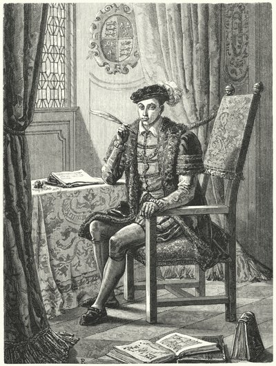 Edward VI, İngiltere Kralı (gravür) by German School