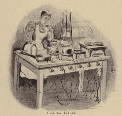 Elektrikli pişirme masası (gravür) by German School