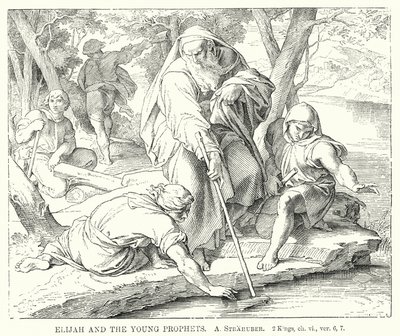 İlyas ve Genç Peygamberler, 2 Kral, ch vi, ver 6, 7 (gravür) by German School