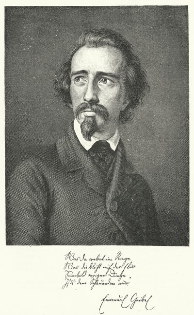 Emanuel Geibel, Alman şair ve oyun yazarı (gravür) by German School