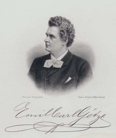 Emil Goetze, Alman opera sanatçısı (gravür) by German School