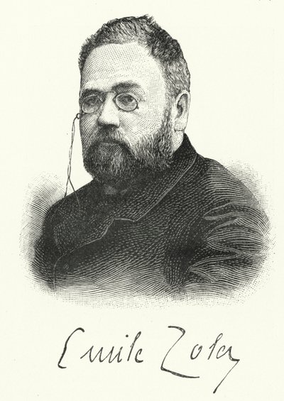 Emile Zola, Fransız romancı ve oyun yazarı (litho) by German School