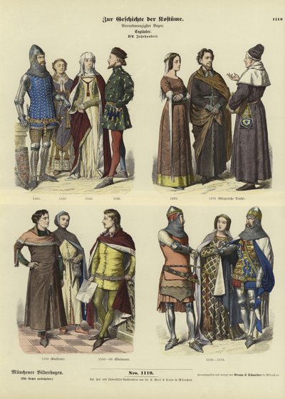 İngiliz kostümleri, 14. yüzyıl by German School