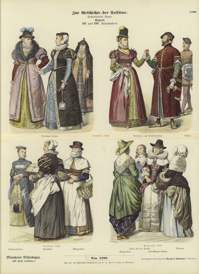 İngiliz kostümleri, 16. ve 17. Yüzyıl by German School