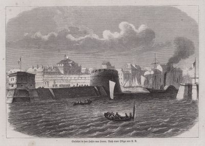 Le Havre, Fransa (gravür) limanına giriş by German School