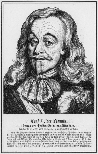 Ernst I, Dindar, Saxe-Gotha ve Altenburg Dükü (gravür) by German School