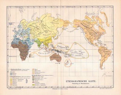 Dünyanın etnografik haritası by German School