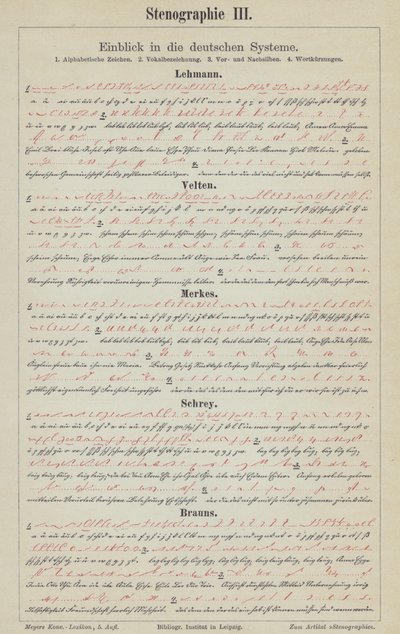 Alman steno yazı sistemlerine örnekler (renkli taş) by German School